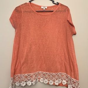 Coral knit top